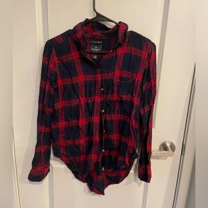 Red Plaid Flannel American Eagle